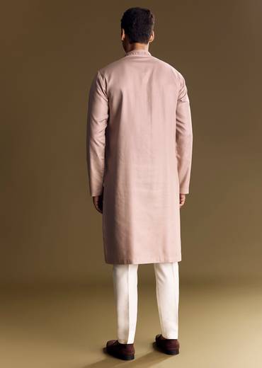 Pink Modal Kurta Set With Thread Work