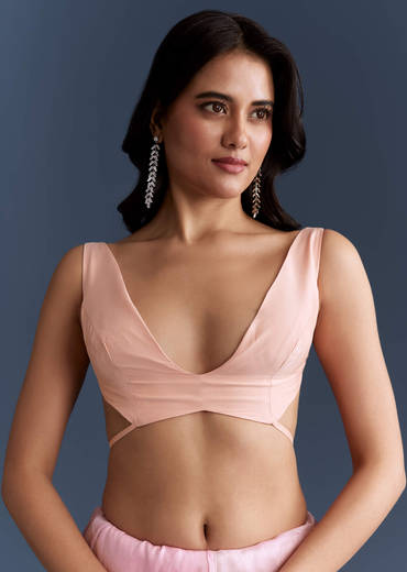 Pink Organza Saree With Cutdana And Sequins Work