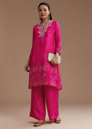 Pink Printed Kurta Co-ord Set