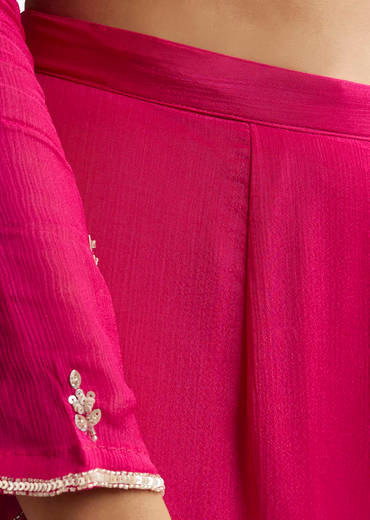 Pink Sequins Embroidered Sharara Set With Dupatta