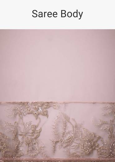 Pink Sequins Saree With Ruched Blouse