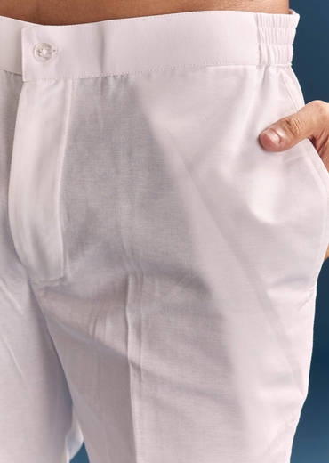 Pink Silk Kurta Set For Men With Mirror Embroidery