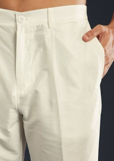 Pink Silk Kurta Set with Floral Motifs