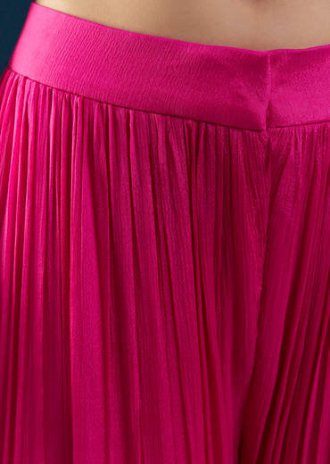 Pink Silk Top and Sharara Set with Sequin Work