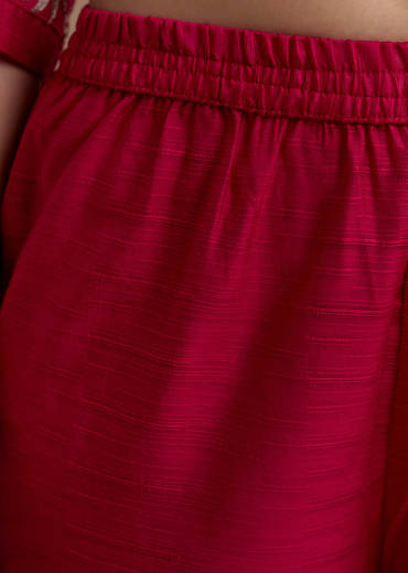 Pink Straight Silk Kurta Set with Zari Work