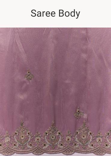 Pink Tissue Silk Embroidered Saree with Blouse Fabric