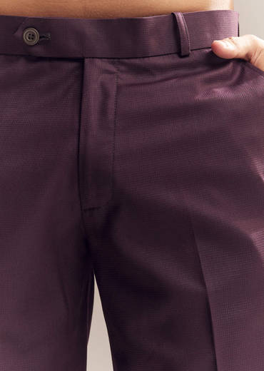 Purple Rayon Jodhpuri Suit For Men With Bead Embroidery