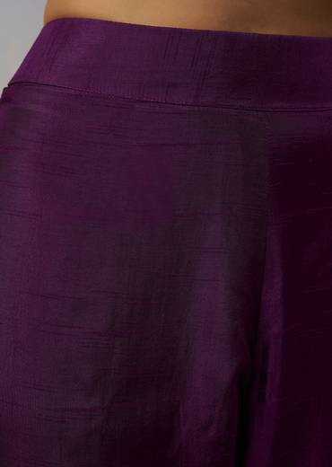 Purple Silk Anarkali Suit with Cut Dana Sequins Work