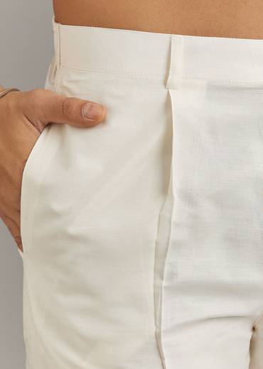 Purple Silk Vine Motif Threadwork Kurta Set