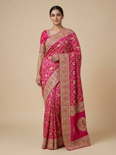 Rani Splendor Embroidered Saree
