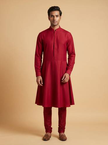 Red Celebration Kurta Set