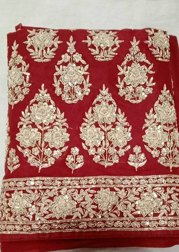 Ruby Red Dress Material