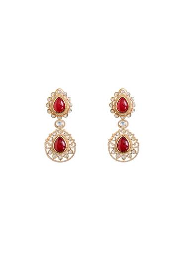 Ruby Red Statement Drop Earrings