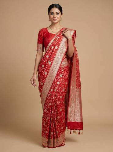 Ruby Silk Charm Saree