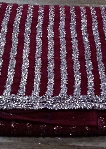 Ruby Wine Striped Designer Suit