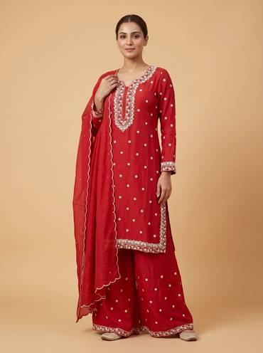 Rust Palazzo Set Suit