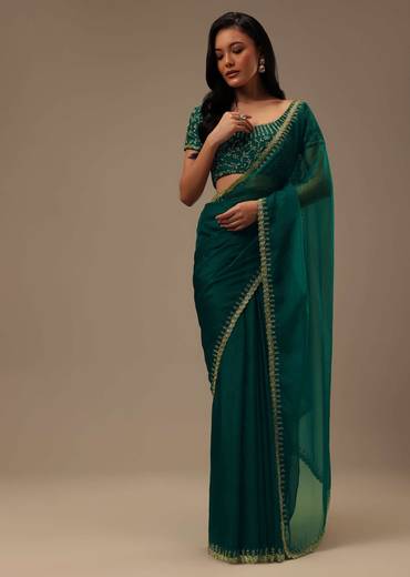 peacock green plain organzaa-sg114102 1