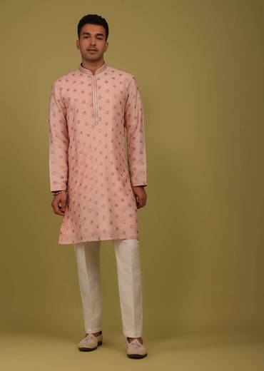 pink dogwood printed tussar kurta-sg140792 2