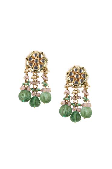 Voilet Toned Gold-Finish Kundan Choker Necklace Set With Colourful Meenakari Work In Mix Metal