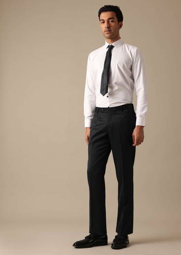 Black Blazer And Pant Set Tuxedo In Terry Rayon