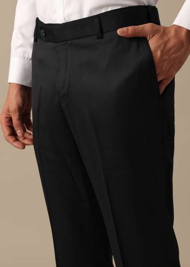 Black Blazer And Pant Set Tuxedo In Terry Rayon