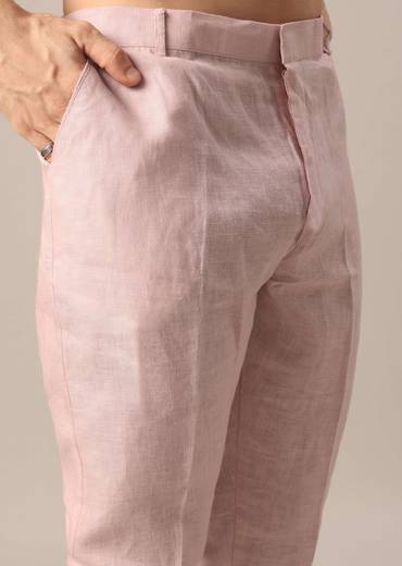 pink linen jacket and kurta s-sg180857 11