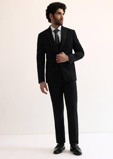 Black Embroidered Tuxedo