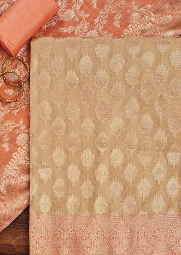 beige-and-peach-banarasi-silk-unstitched-suit-set-with-woven-detailing-sg237252-1