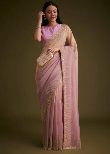 lavender Ombre Jacquard Saree