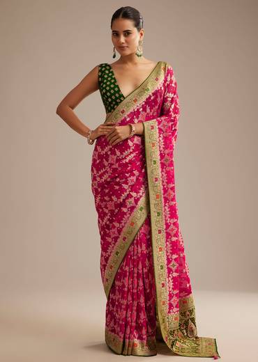 rani-pink-khaddi-georgette-bandhani-saree-with-zari-multicolor-embroidery-sg292682-1