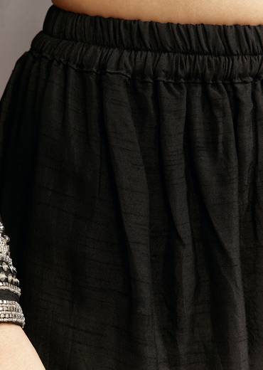 Black Beads And Sequins Work Kurta Set With Organza Dupatta