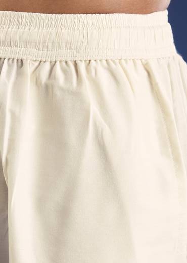 Beige Benaras Jacquard Kurta Set With Print