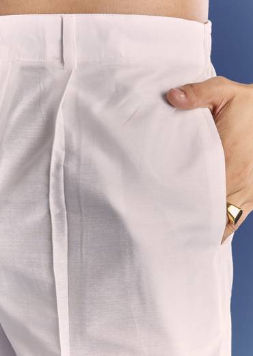 Orange Brocade Kurta Jacket Set With Geometric Print