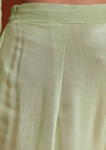 Pista Green Chinon Beaded Stone Work Anarkali Suit