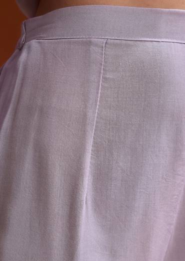 Lavender Chinon Anarkali Suit With Beads And Stone Work