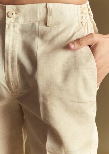 Emerald Green Celebration Pair – Zardozi Palazzo Suit For Her And Pastel Green Embroidered Linen Kurta Set For Him