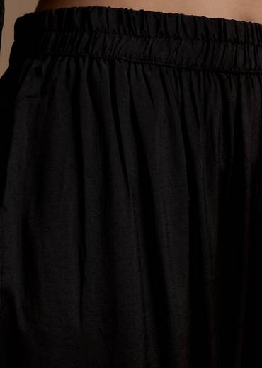 Black Contemporary Match – Stone Work Kurta Set For Her And Black Silk Kurta Set With Dupatta For Him