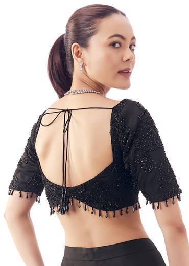 black-square-neck-half-sleeve-fancy-neck-blouse-sg389583-1 e734ded4-16c6-49d4-a050-97959f7f8928