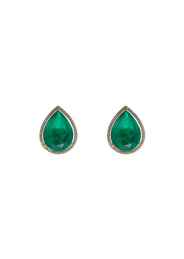 Emerald Green Stone Choker Set With Gold Finish