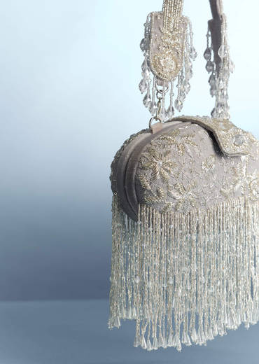 Silver Potli With Tassel Detailing