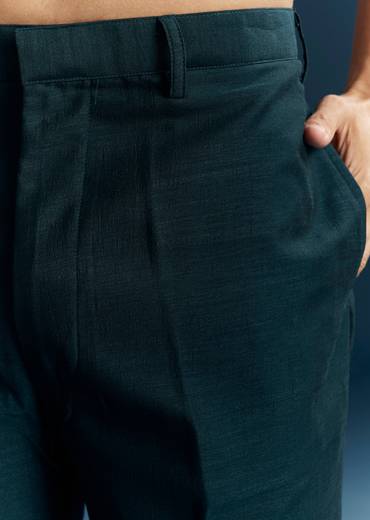 Teal Blue Silk Kurta Jacket Set With Thread And Mirror Work