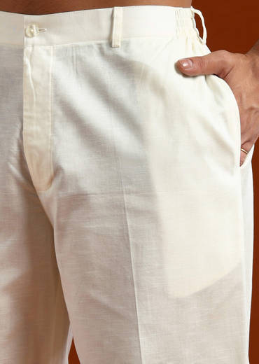 Teal Textured Kurta Set For Men With Thread Embroidery