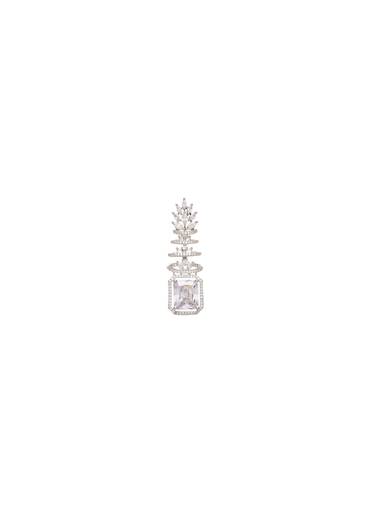 White CZ Leaf Drop Earrings