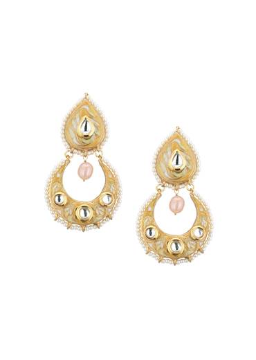 White Gold-Finish Bead Choker Set With Pearls In Mix Metal