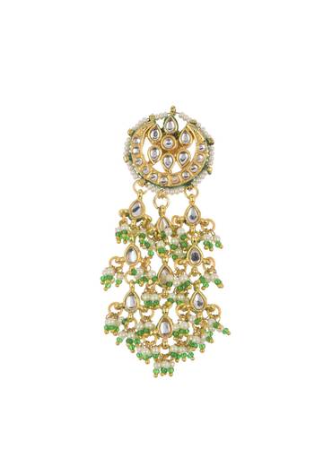 White Kundan Choker Set With Pearls And Drops