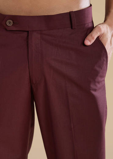 Wine Rayon Jacket Kurta Set with Gotta Work