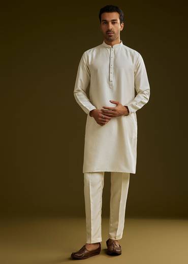 Yellow Cotton Silk Kurta Set With Floral Embroidered Jacket