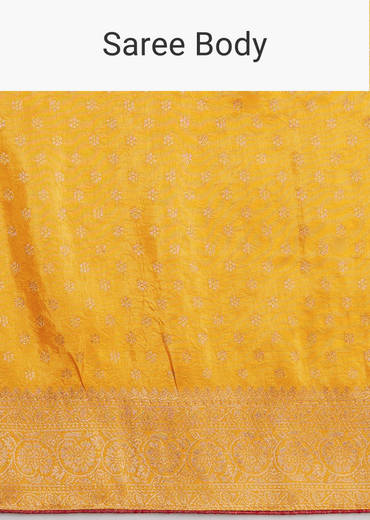 Yellow Dola Silk Saree With Butti Weave