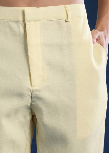 Yellow Silk Jacket Kurta Set with Mirror Embroidery