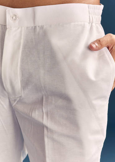 Pastel Yellow Silk Kurta Set For Men With Mirror Work